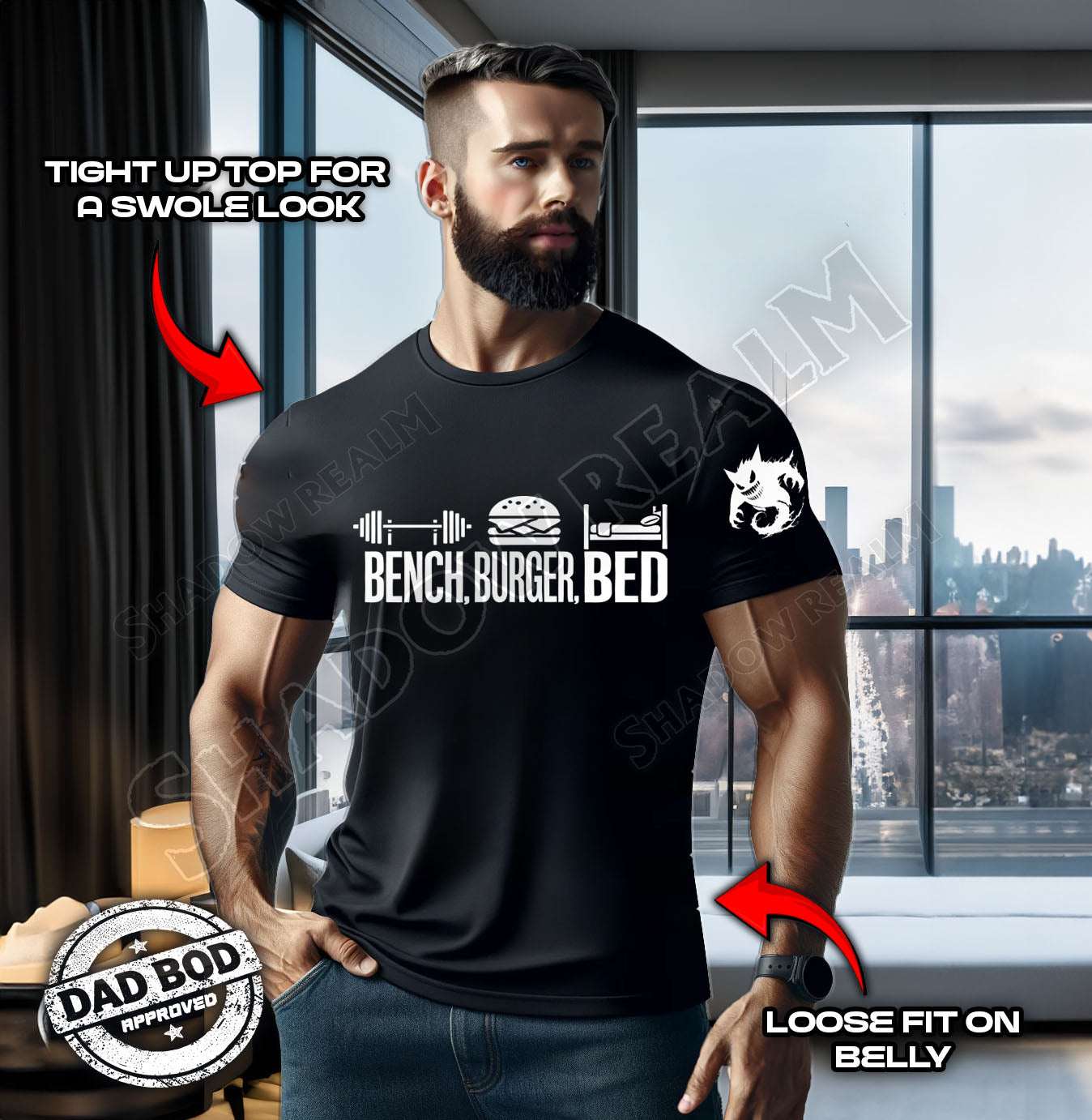Bench, Burger, Bed